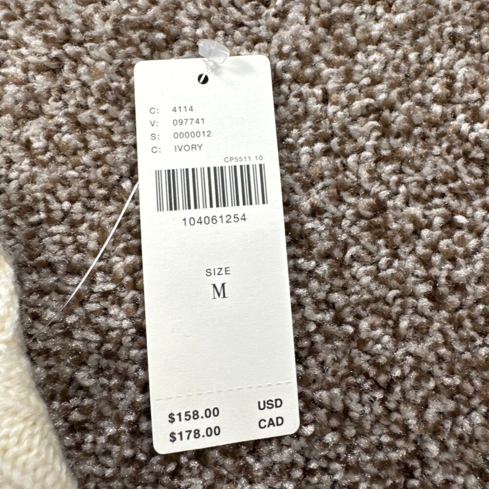 Maeve Cable-Knit Wool Blend Sweater Vest Oversized NWT Small Mock Neck Ivory - Picture 10 of 14